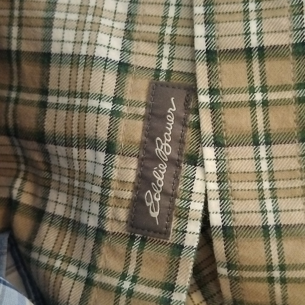2 in Lot Eddie Bauer// 5/11 Tactical Plaid Button-Down Button Down Shirt Sz L - Picture 6 of 10